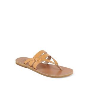 SPLENDID Womens Beige Salma Almond Toe Slip On Leather Thong Sandals 11 B